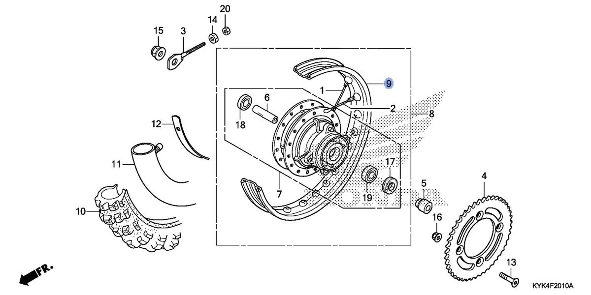 Honda OEM part 42701-KYK-910