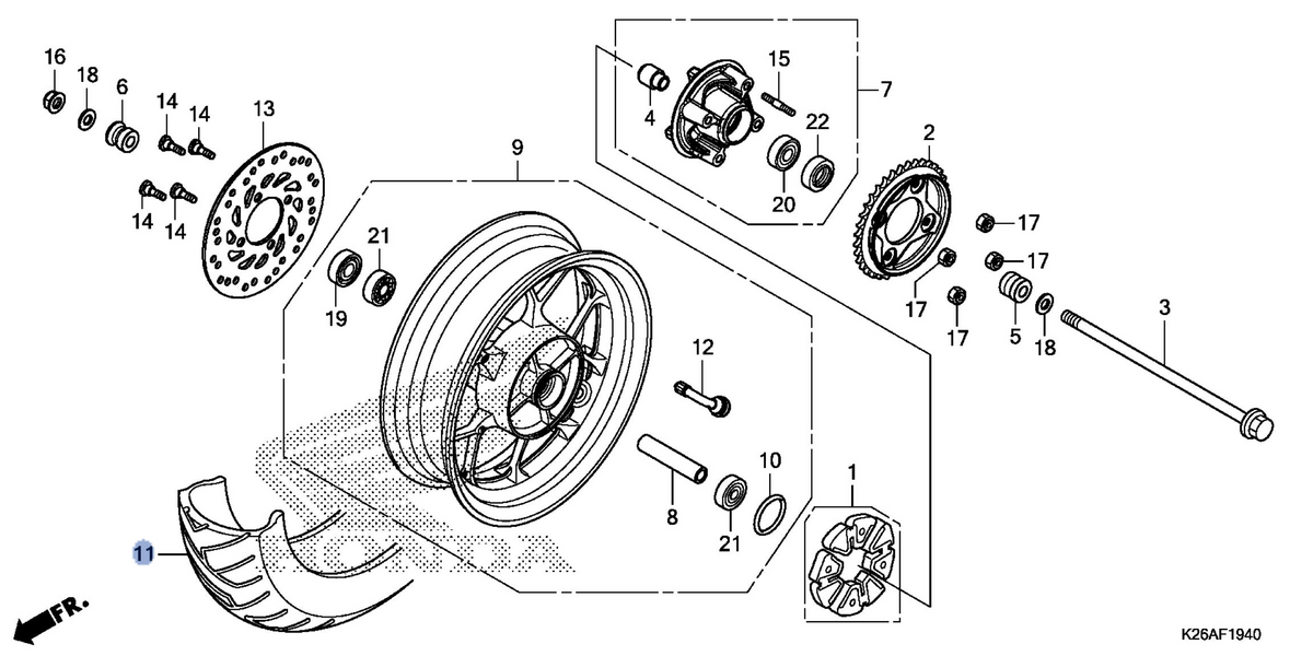 Honda OEM part 42711-K26-B02