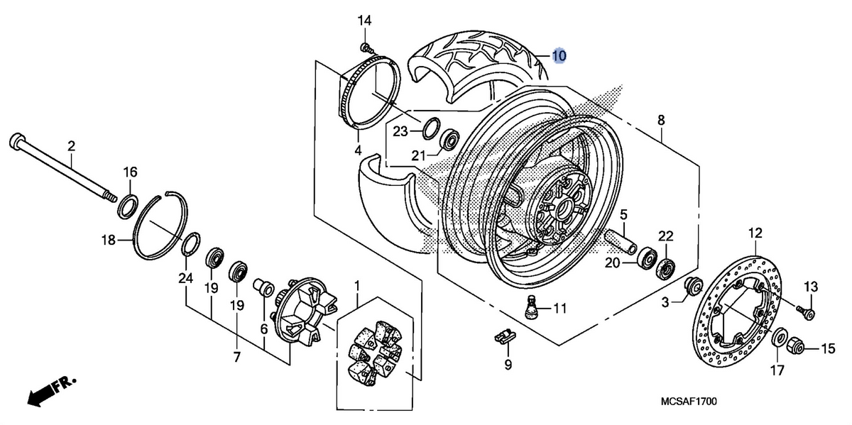 Honda OEM part 42711-MCS-G04