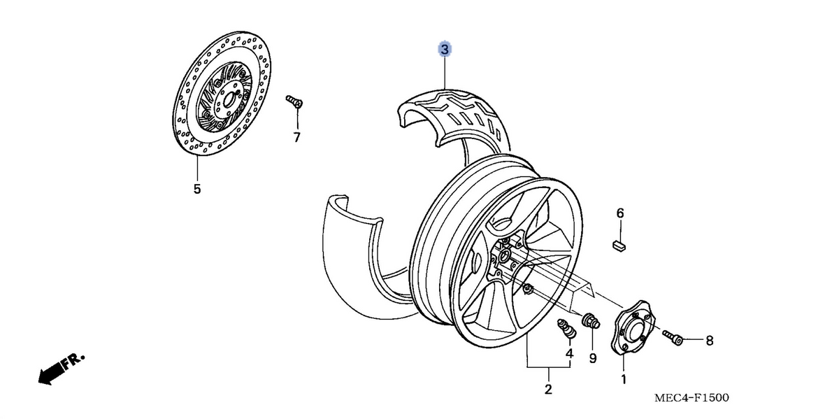 Honda OEM part 42711-MEC-004