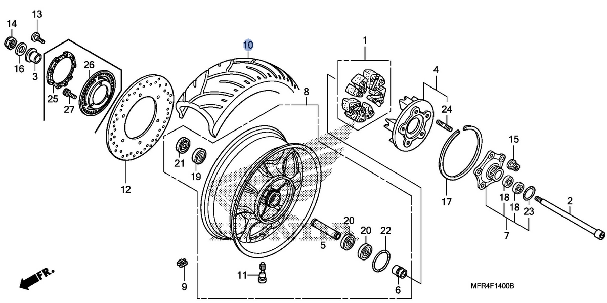 Honda OEM part 42711-MFR-671