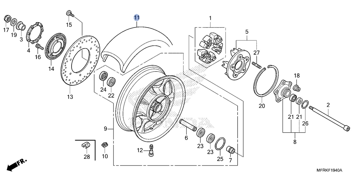 Honda OEM part 42711-MFR-676