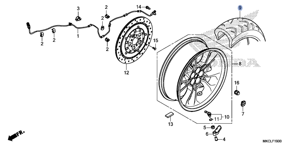Honda OEM part 42711-MKC-A05