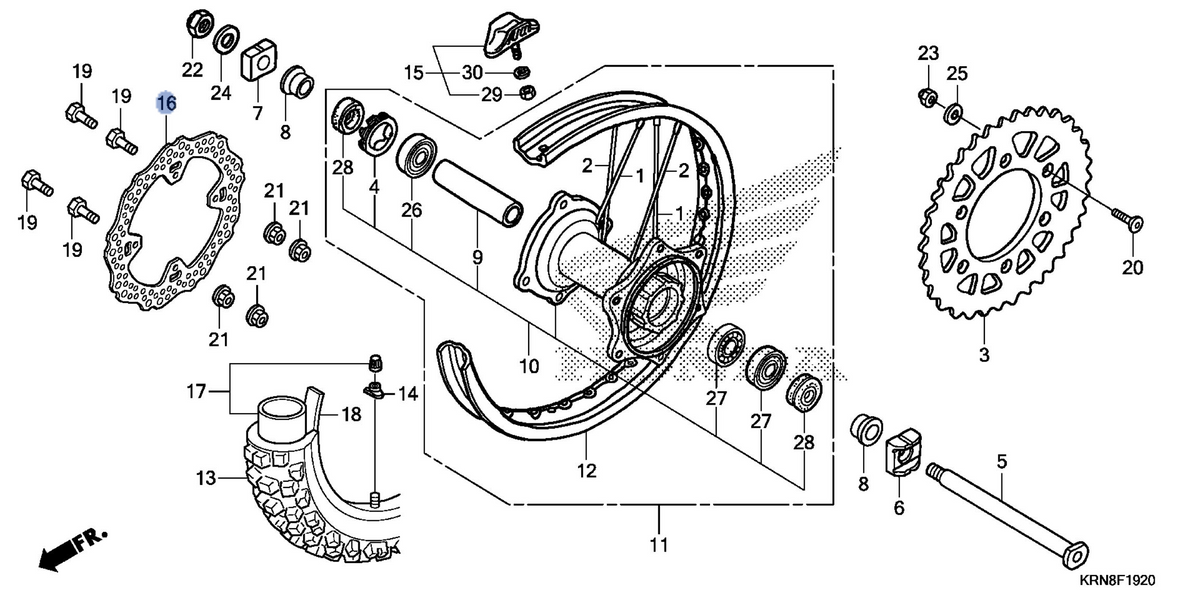 Honda OEM part 43351-KRN-A90