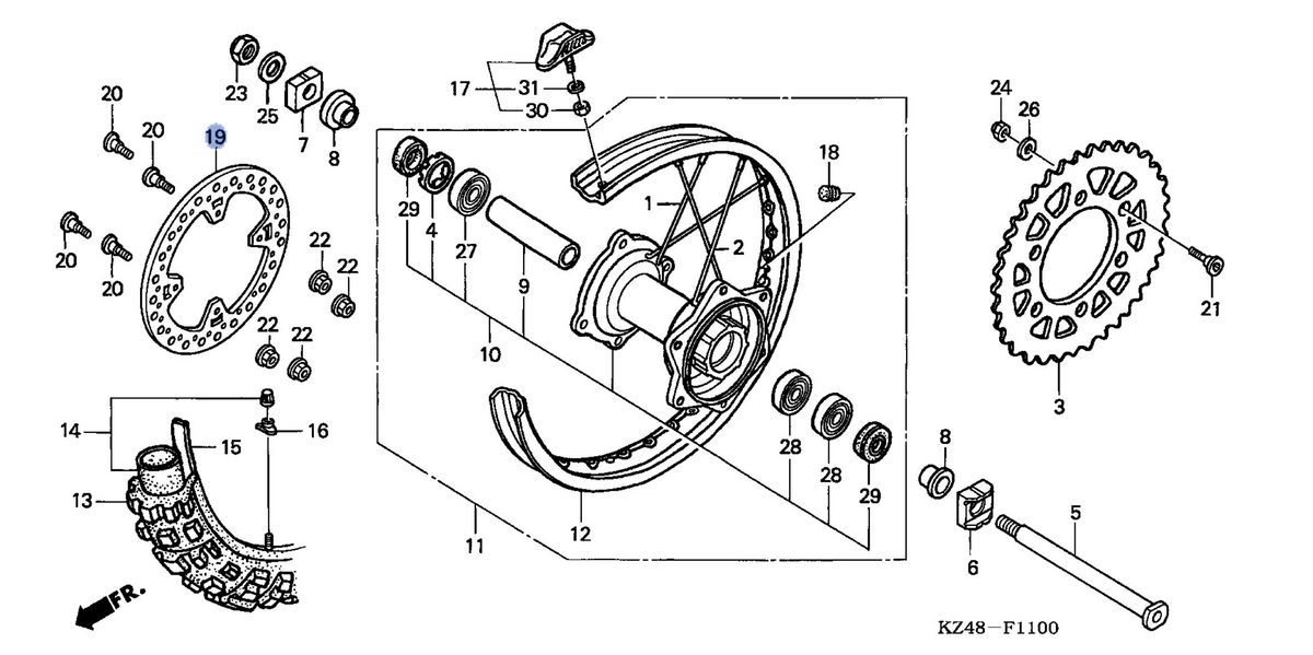 Honda OEM part 43351-KZ4-J40