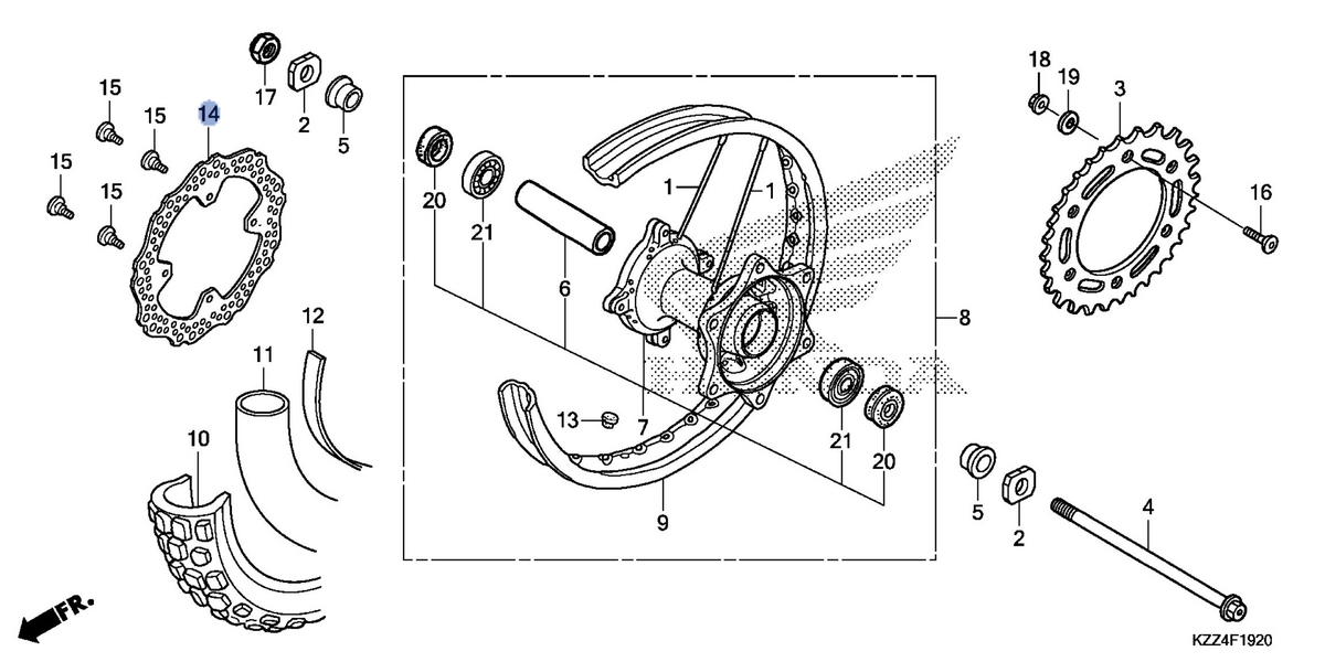 Honda OEM part 43351-KZZ-901