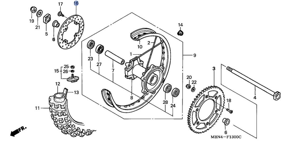 Honda OEM part 43351-MBN-671
