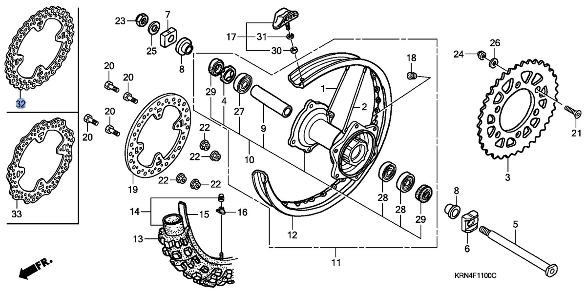 Honda OEM part 43351-MEN-A10