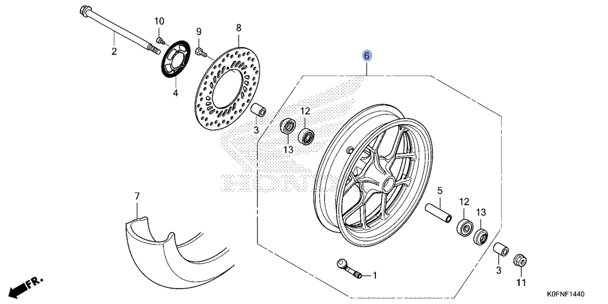 Honda OEM part 44650-K0F-D70ZA