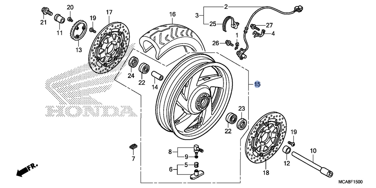 Honda OEM part 44650-MCA-305