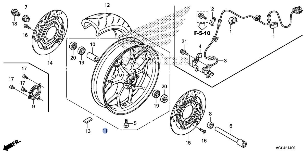 Honda OEM part 44650-MGP-D00ZA