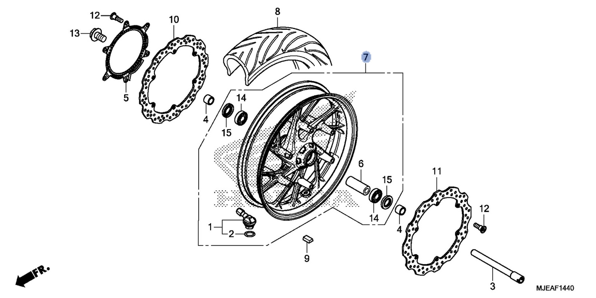 Honda OEM part 44650-MJE-DB0ZA