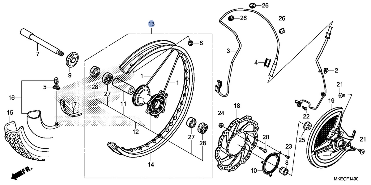 Honda OEM part 44650-MKE-A50