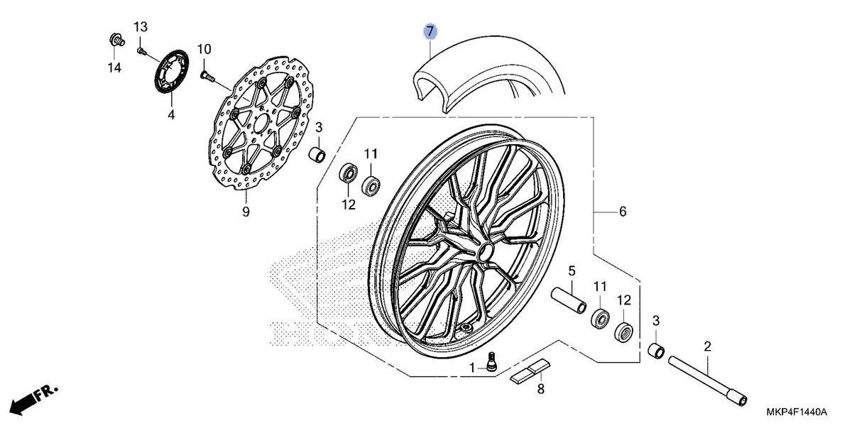 Honda OEM part 44711-MKP-J82