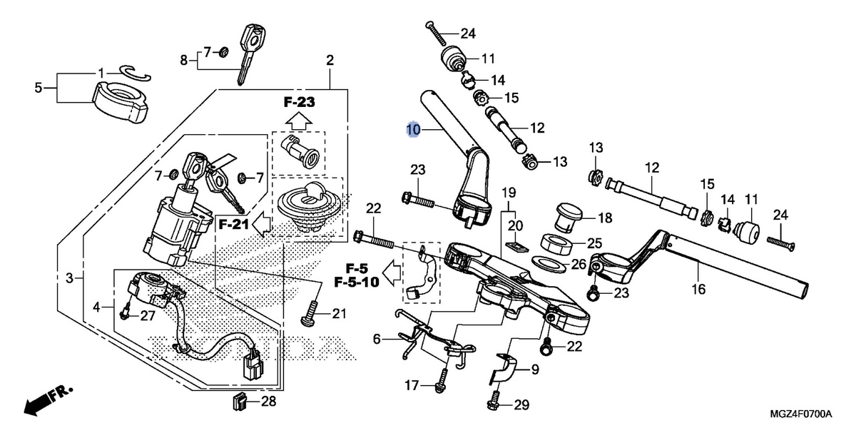 Honda OEM part 53100-MGZ-305
