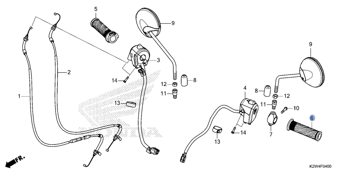 Honda OEM part 53166-K0F-T00
