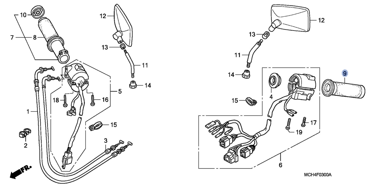Honda OEM part 53166-KCR-000