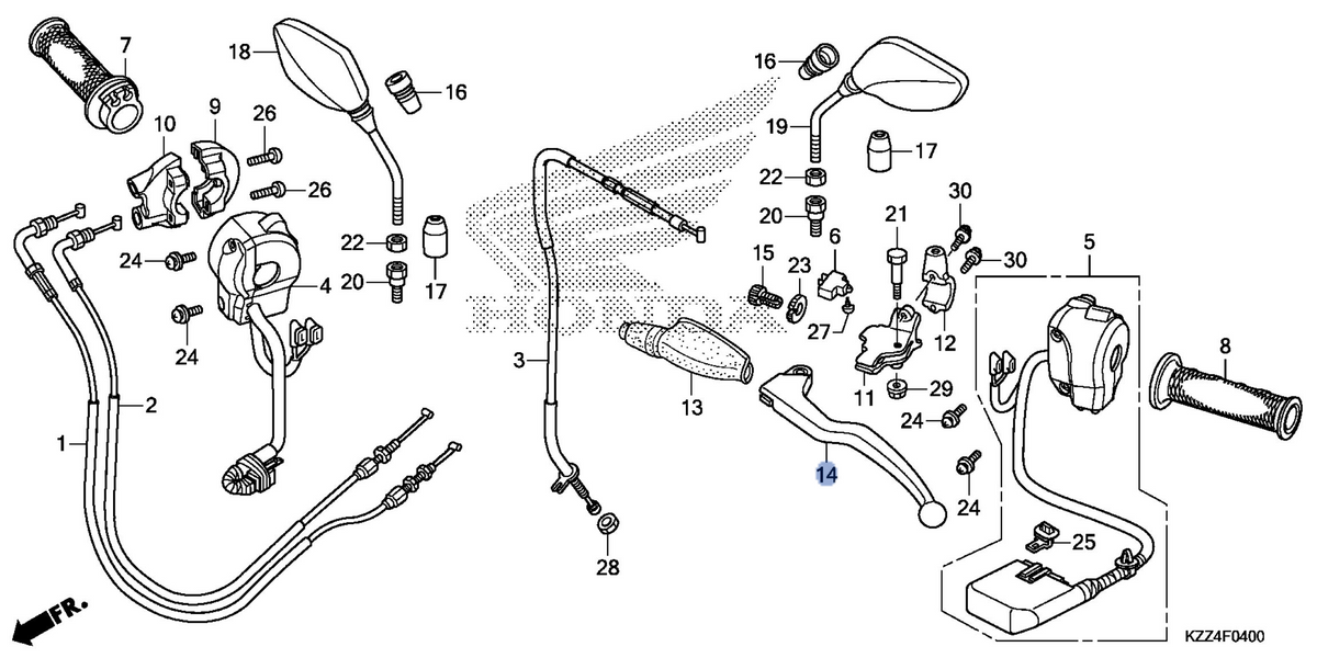 Honda OEM part 53178-KZZ-305