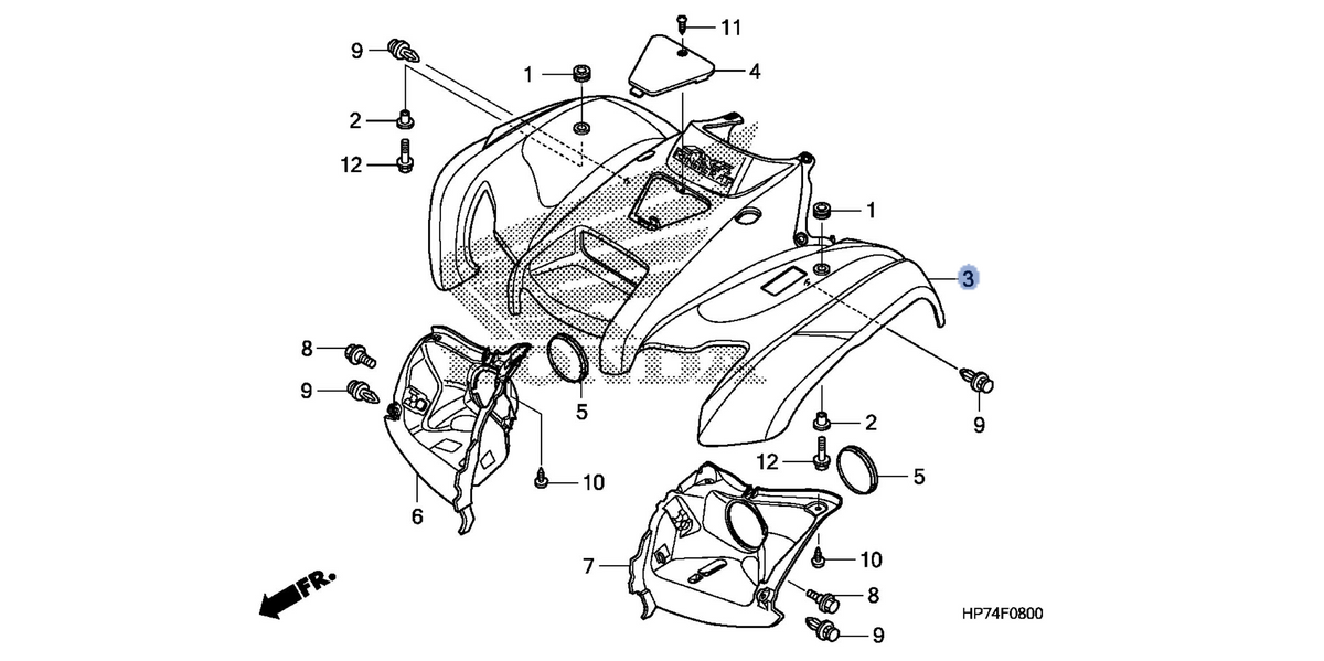 Honda OEM part 61105-HP7-A30ZC