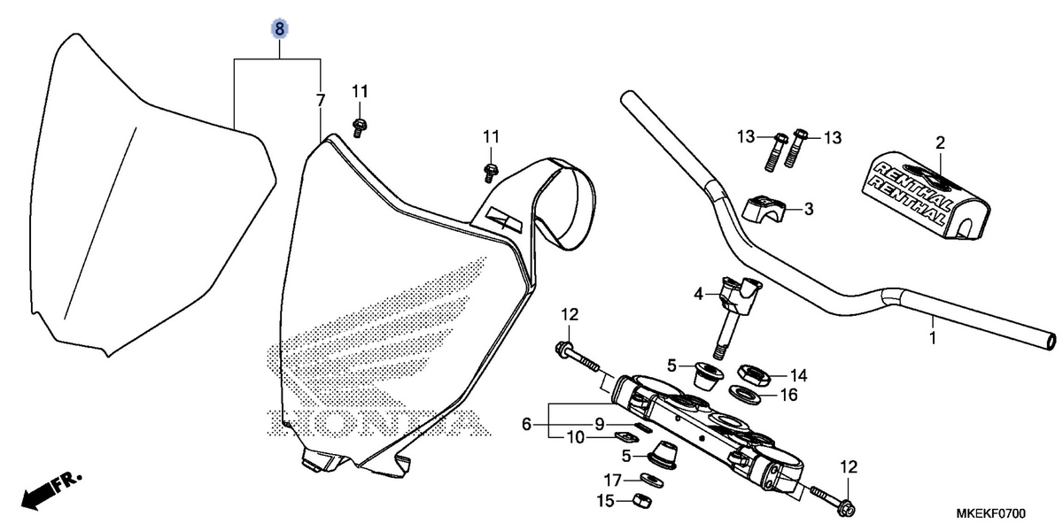 Honda OEM part 61140-MKE-AC0ZA