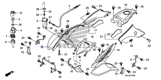 Honda OEM part 61150-HN1-A60ZA