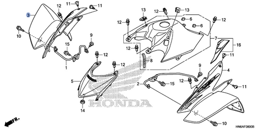 Honda OEM part 61150-HN6-F40ZA