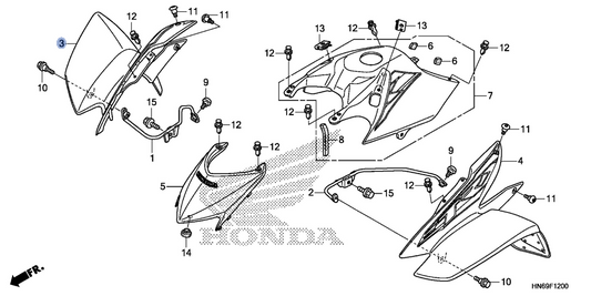 Honda OEM part 61150-HN6-G10ZA