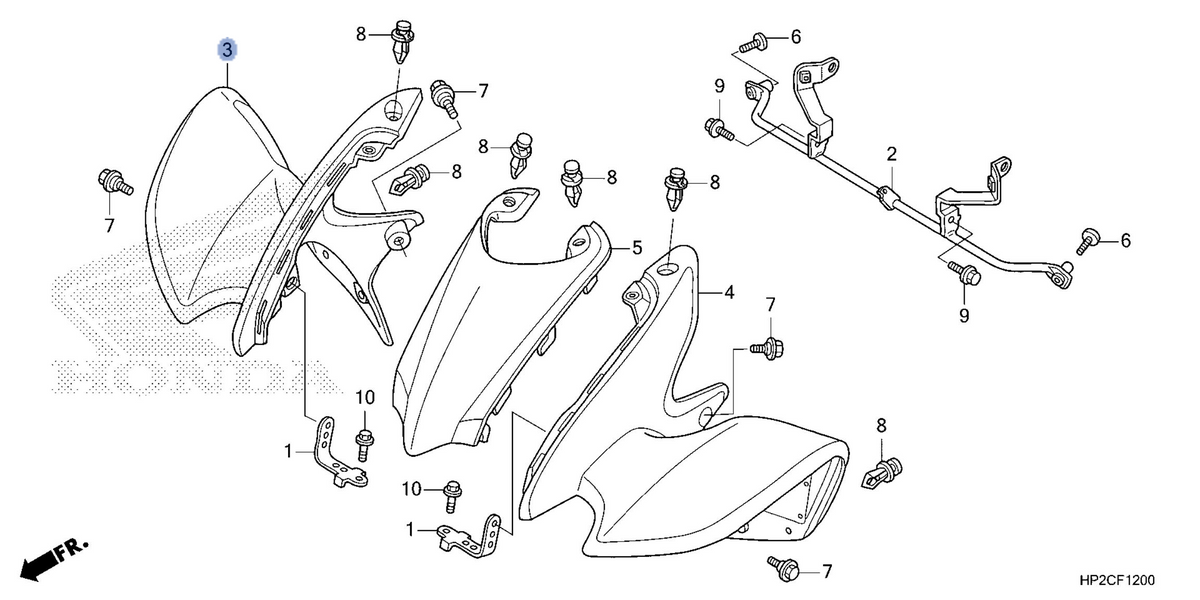 Honda OEM part 61150-HP2-AF0ZA