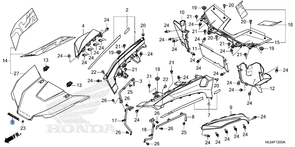 Honda OEM part 61155-HL6-A00ZA