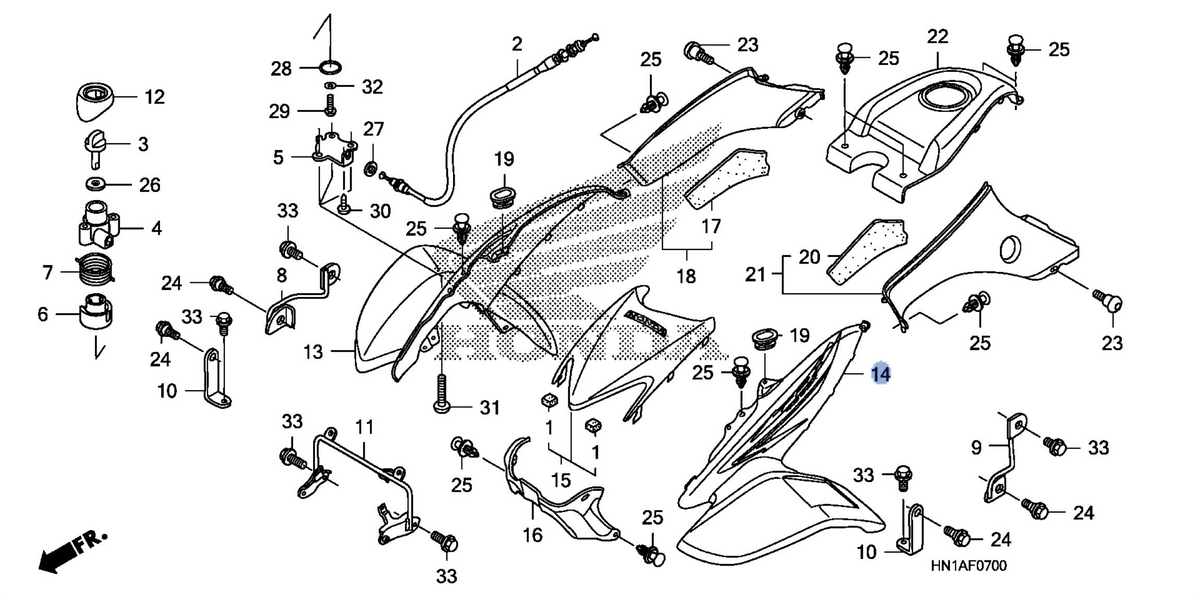 Honda OEM part 61250-HN1-A60ZA