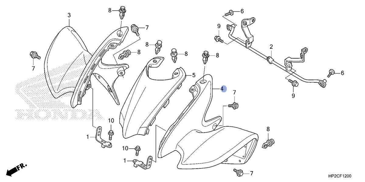 Honda OEM part 61250-HP2-AF0ZB