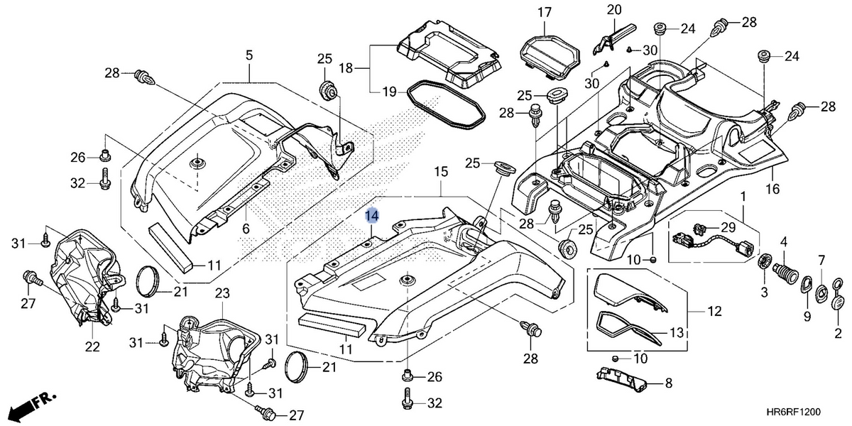 Honda OEM part 61250-HR6-V30ZA