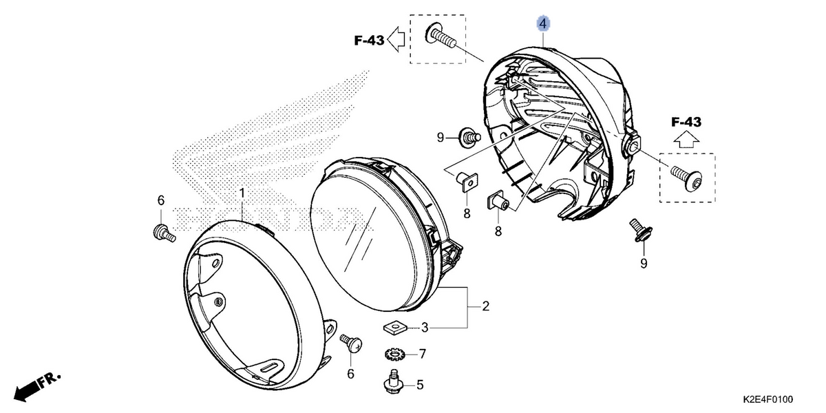 Honda OEM part 61300-K2E-T01
