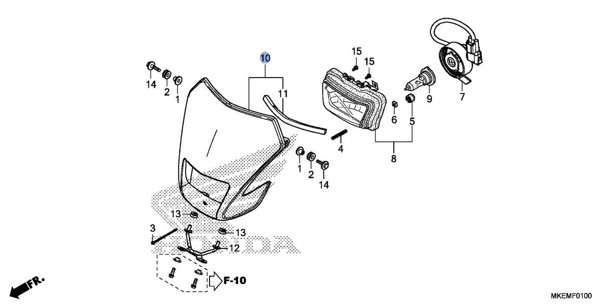 Honda OEM part 61300-MKE-AJ0ZA