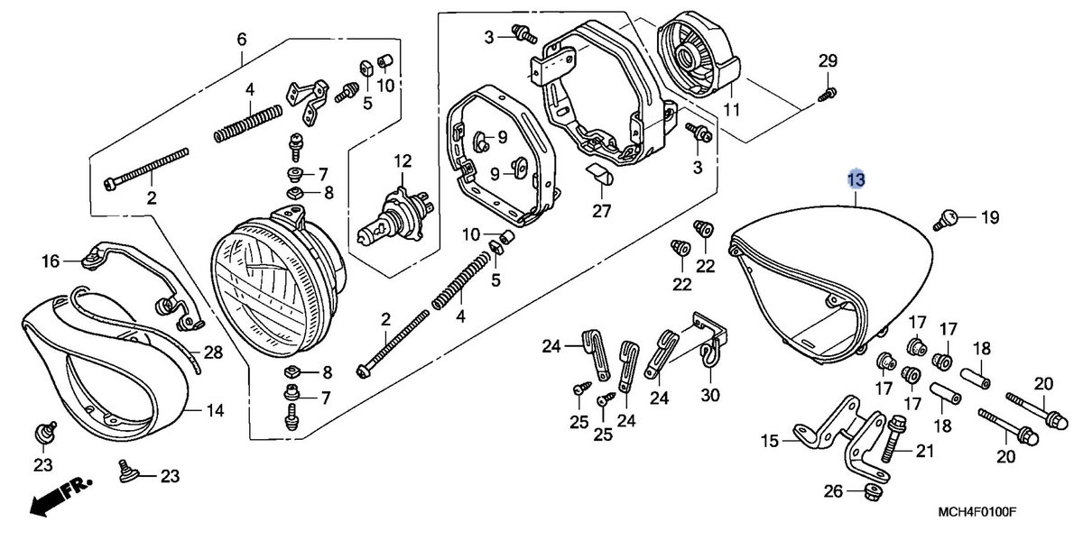 Honda OEM part 61301-MCH-670