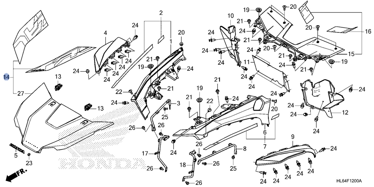Honda OEM part 61305-HL6-AA0ZB
