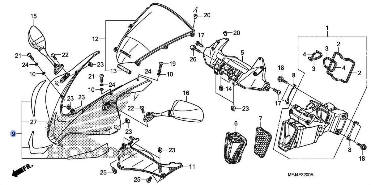 Honda OEM part 64100-MFJ-D10ZB