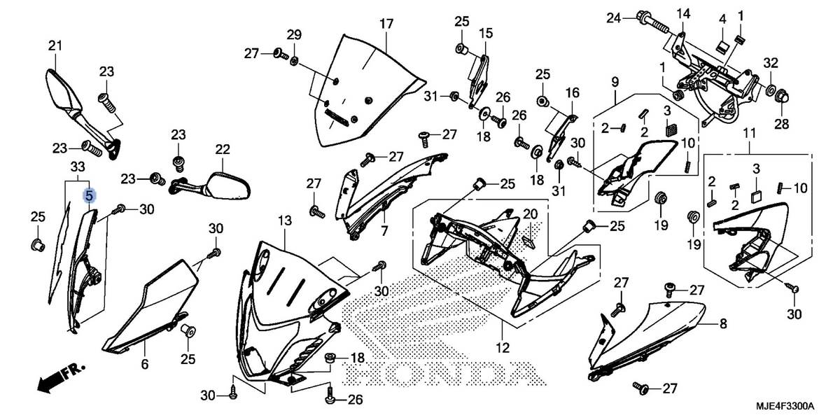 Honda OEM part 64111-MJE-D00ZD