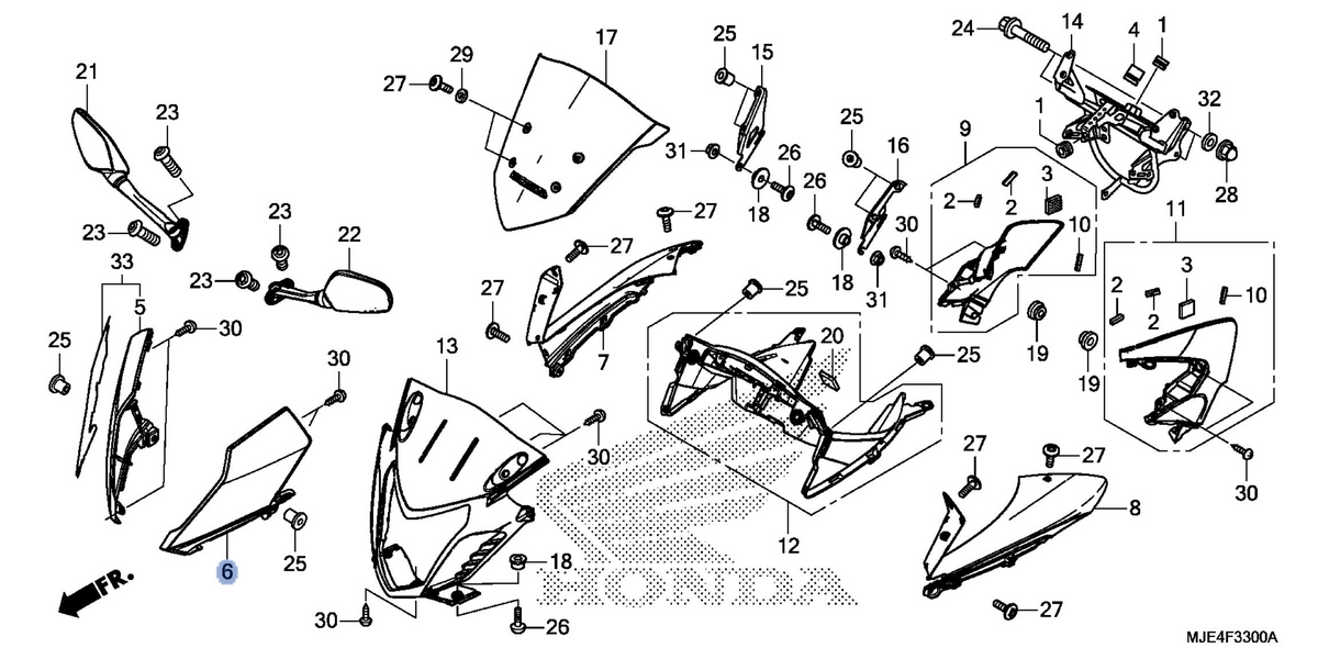 Honda OEM part 64121-MJE-D00ZD