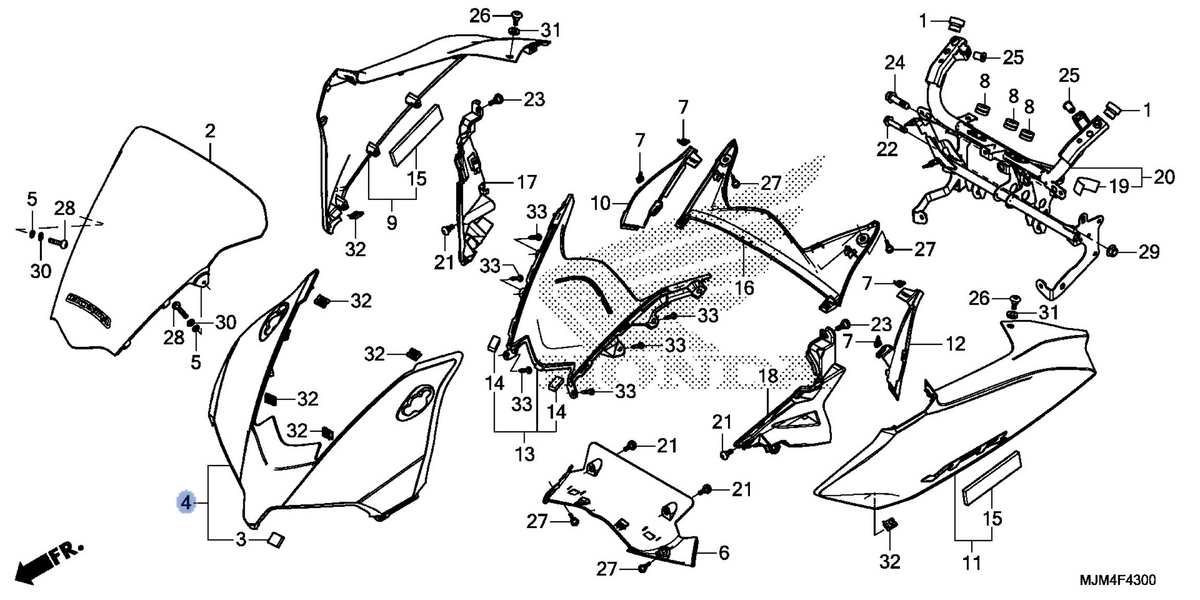 Honda OEM part 64200-MJM-D00ZA