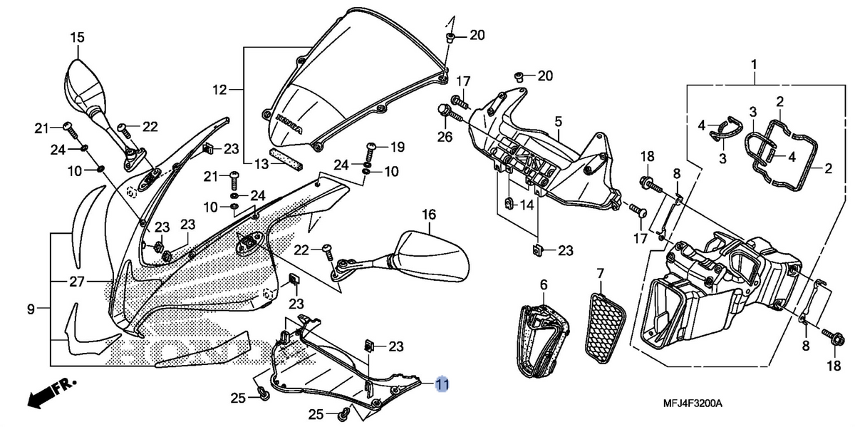 Honda OEM part 64220-MFJ-D00