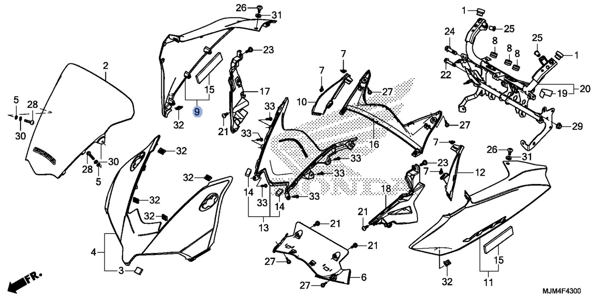 Honda OEM part 64220-MJM-A00ZB