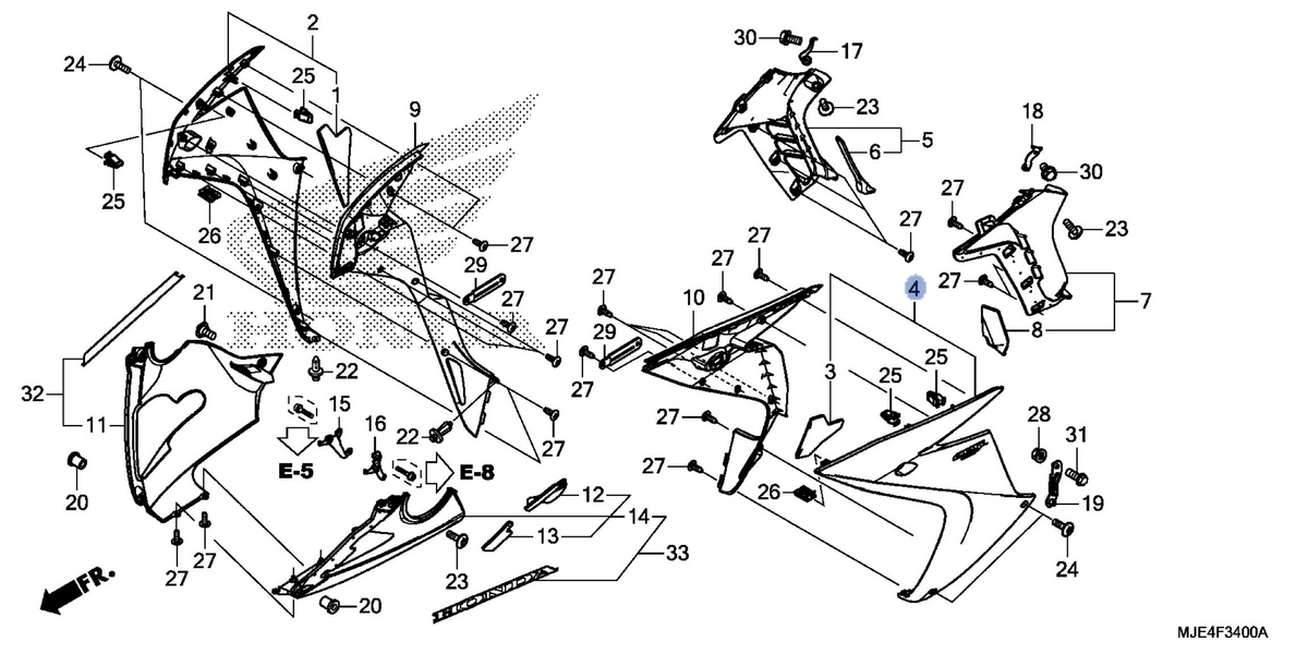 Honda OEM part 64225-MJE-D00ZB