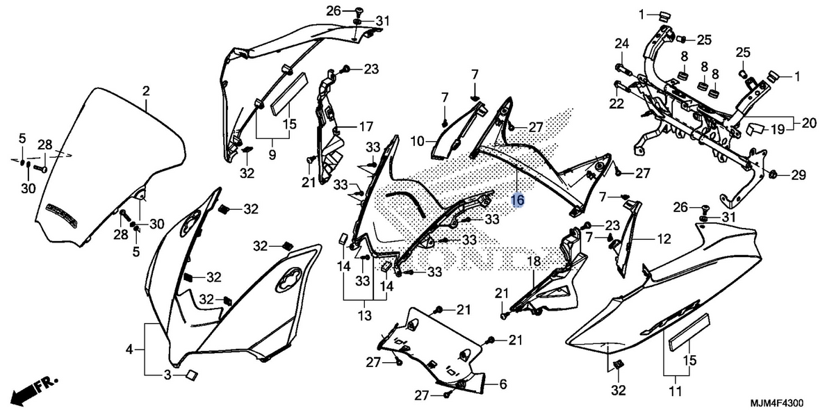 Honda OEM part 64265-MJM-D00