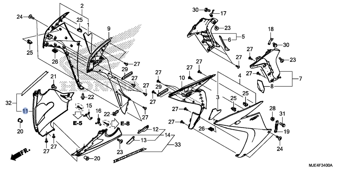 Honda OEM part 64270-MJE-D00ZB