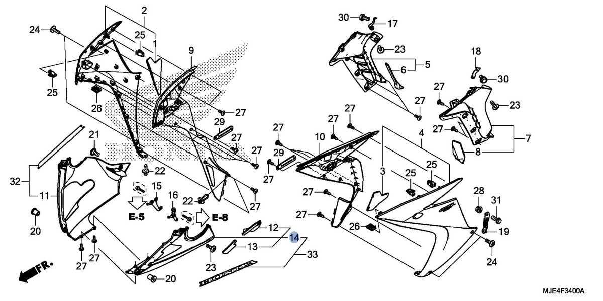 Honda OEM part 64285-MJE-D00ZB
