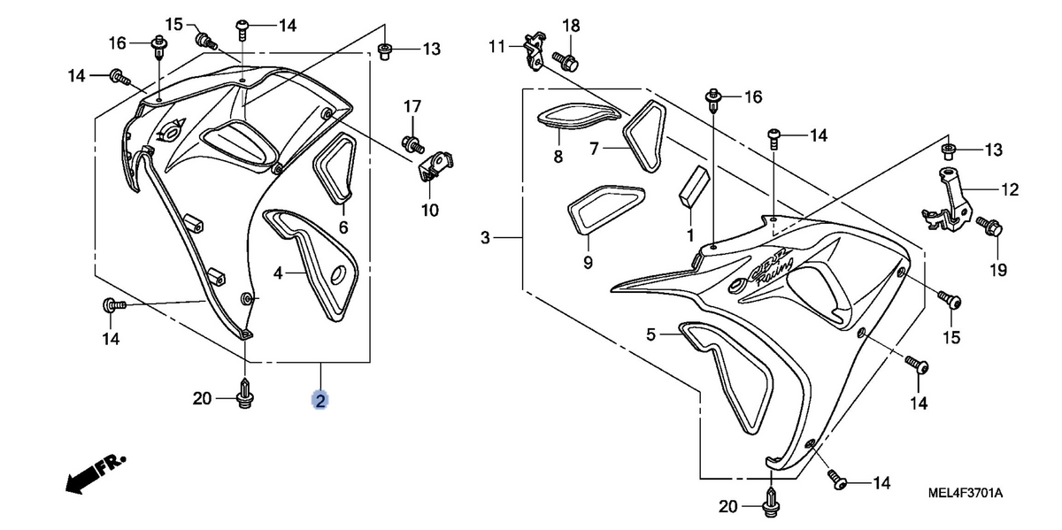 Honda OEM part 64300-MEL-A20ZD