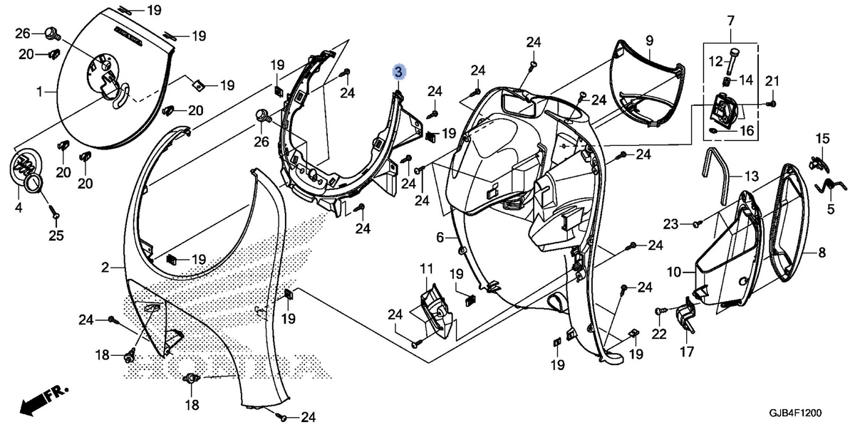 Honda OEM part 64302-GJB-J00ZB