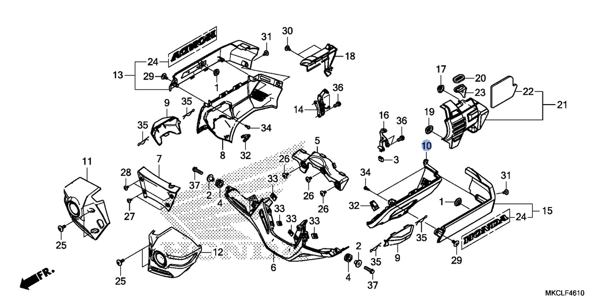 Honda OEM part 64430-MKC-A00ZB