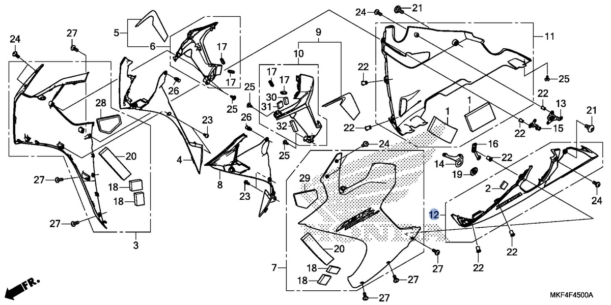 Honda OEM part 64450-MKF-D10ZA